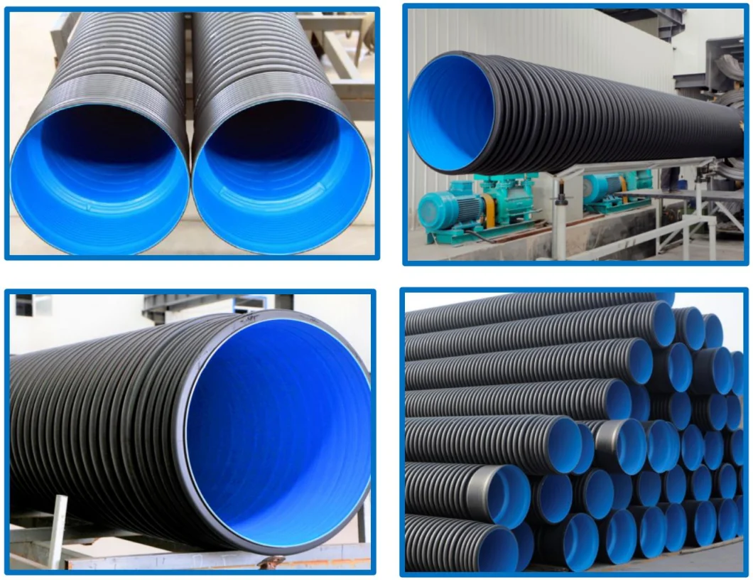 Manufacturer Sn8 Black HDPE Double Wall Corrugated Pipe PE Sewerage HDPE Pipe Drainage System Pipe